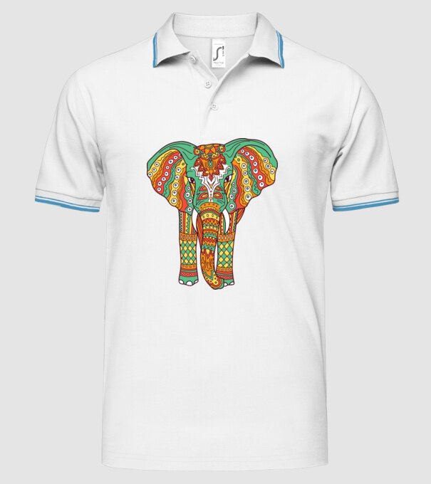 Mandala Elefant model alb pe tricou