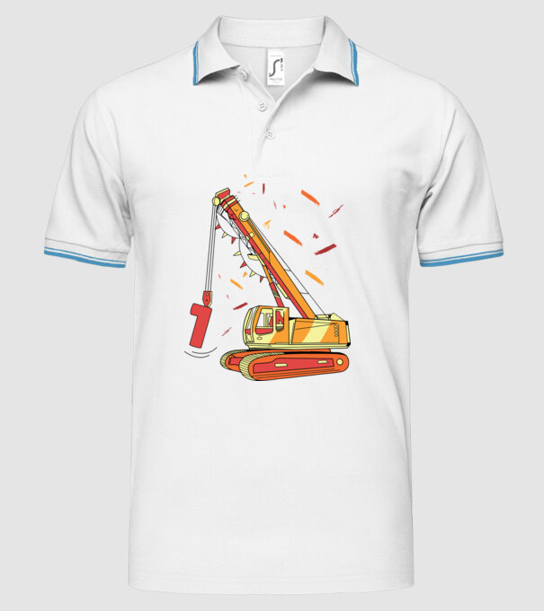 Prindere 1st Birthday model alb pe tricou