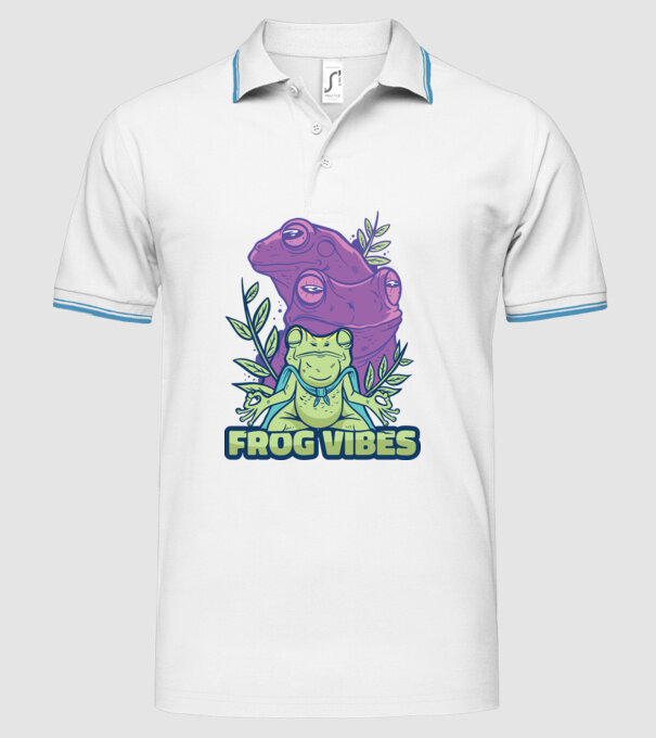 Broasca meditatoare model alb pe tricou