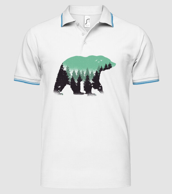 Urs pădure Natură tricou model alb pe tricou