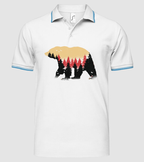 Urs Natură model alb pe tricou
