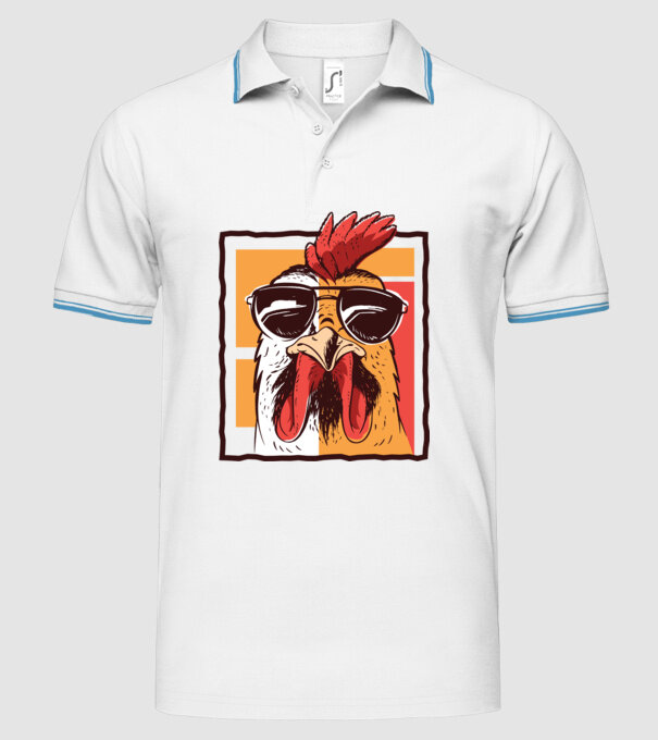 Pui cool model alb pe tricou