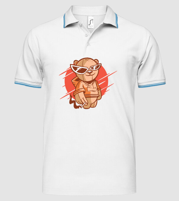 Ursuleț Cool model alb pe tricou