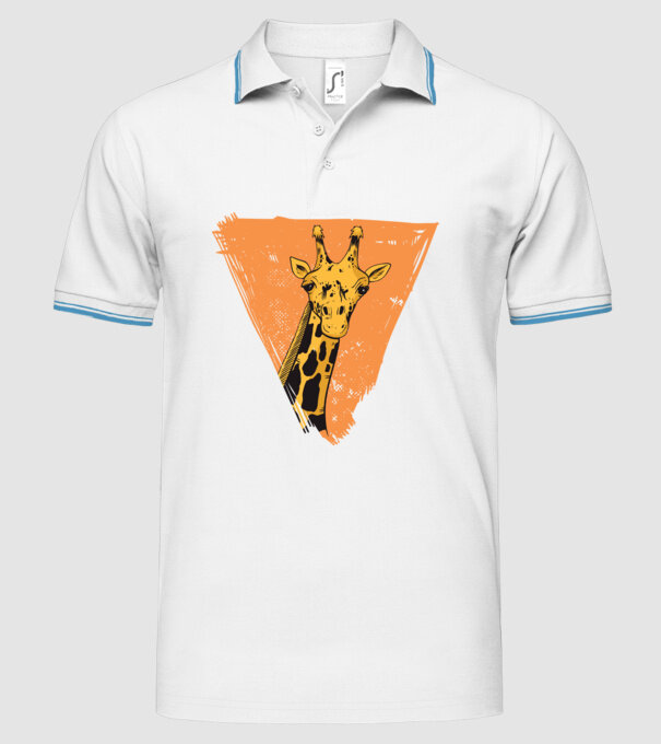 Girafă cool model alb pe tricou