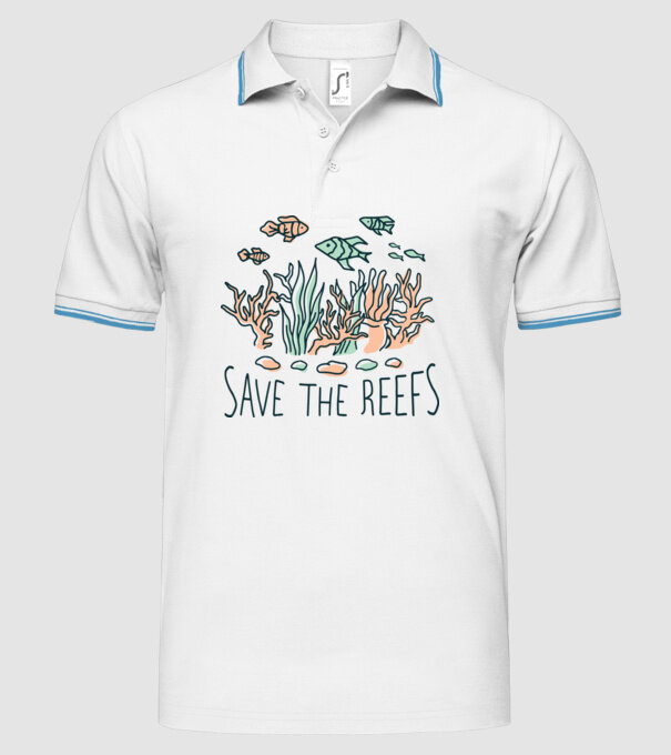 Salvează recifele de corali model alb pe tricou