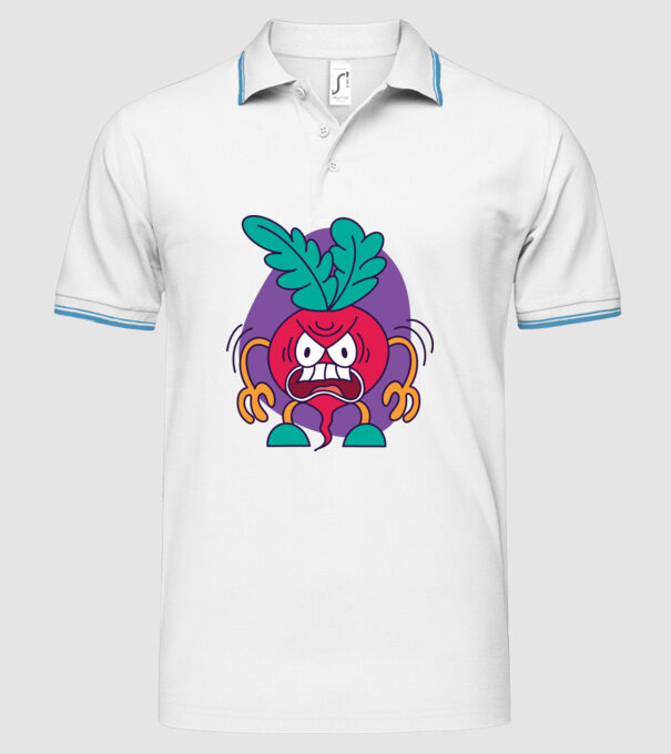Ridichi supărat model alb pe tricou