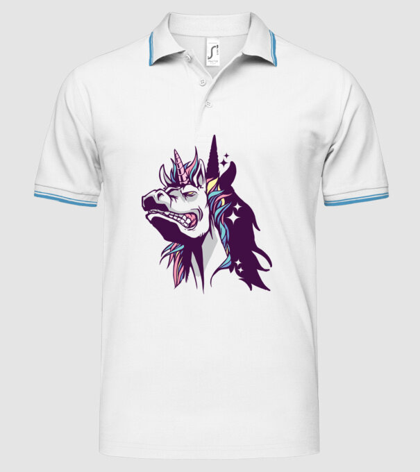 Unicorn supărat model alb pe tricou