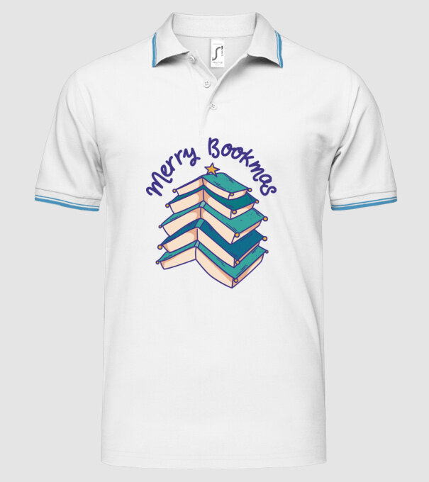 Merry Bookmas Crăciun cu cărți model alb pe tricou