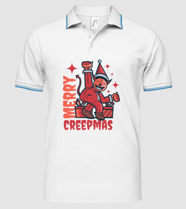 Merry Creepmas model alb pe tricou