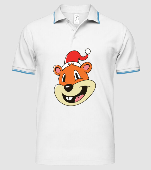 Moș Crăciun Veveriță model alb pe tricou