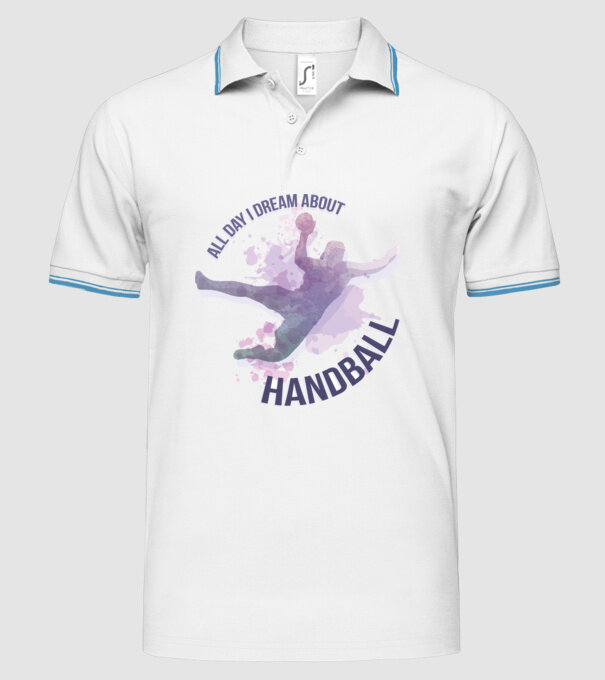 Visez la handbal în fiecare zi model alb pe tricou