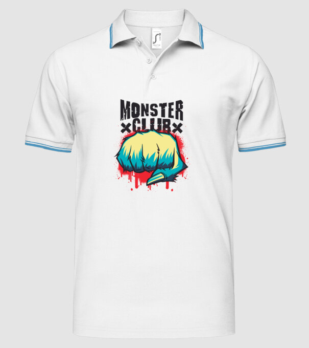 Monster Club model alb pe tricou