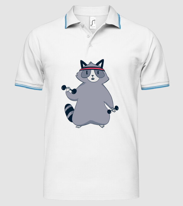 Raton antrenament model alb pe tricou