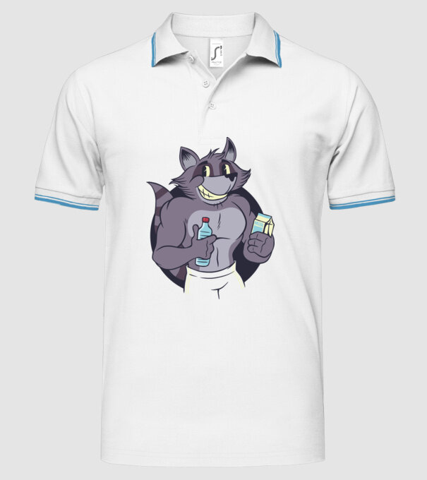 Fitness Raton model alb pe tricou