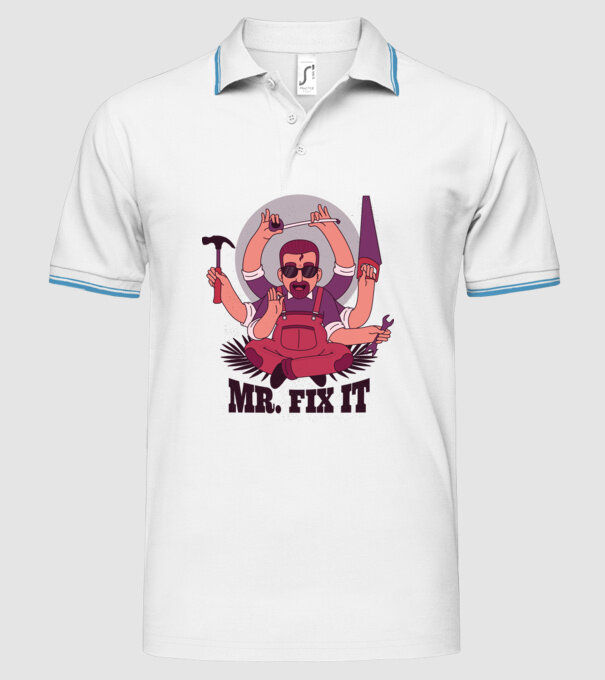 Dl. Fix It - om priceput la toate model alb pe tricou