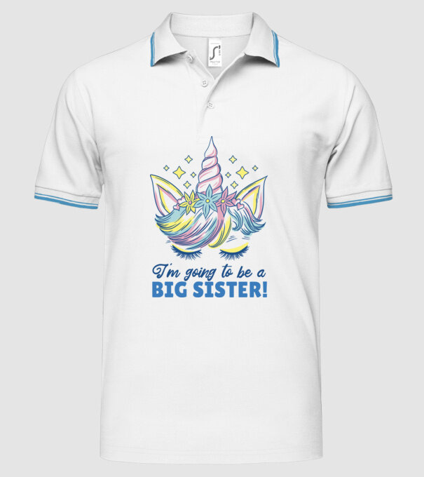 O să fiu un frate mai mare Unicorn model alb pe tricou