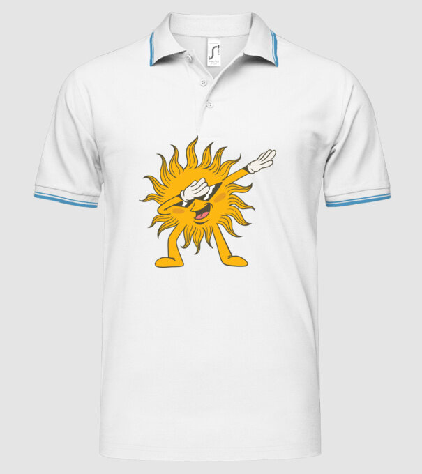 Soare DAB model alb pe tricou