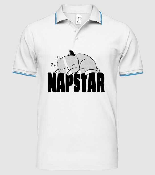Pisică Napstar model alb pe tricou