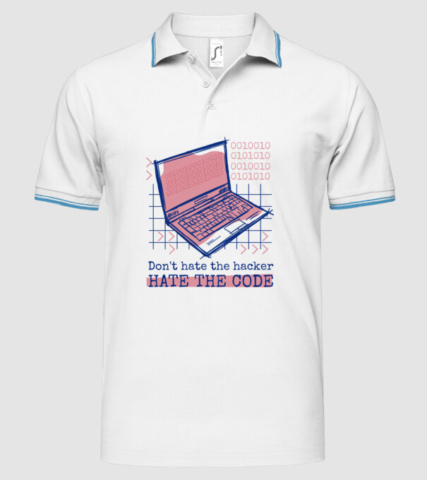 Nu urî hackerul, urăște codul model alb pe tricou