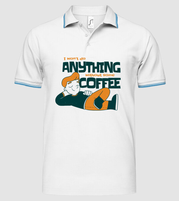 Nu pot fac nimic fără cafea model alb pe tricou