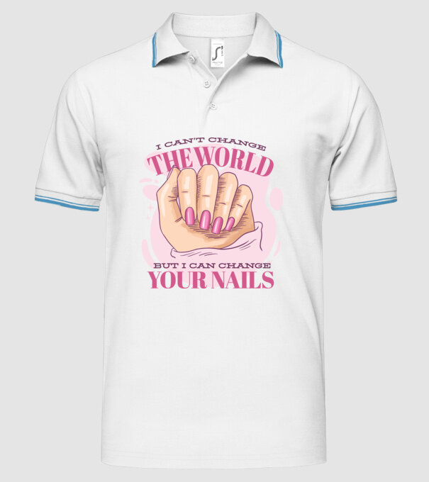 Nu pot face lumea mai bună, numai unghiile tale model alb pe tricou