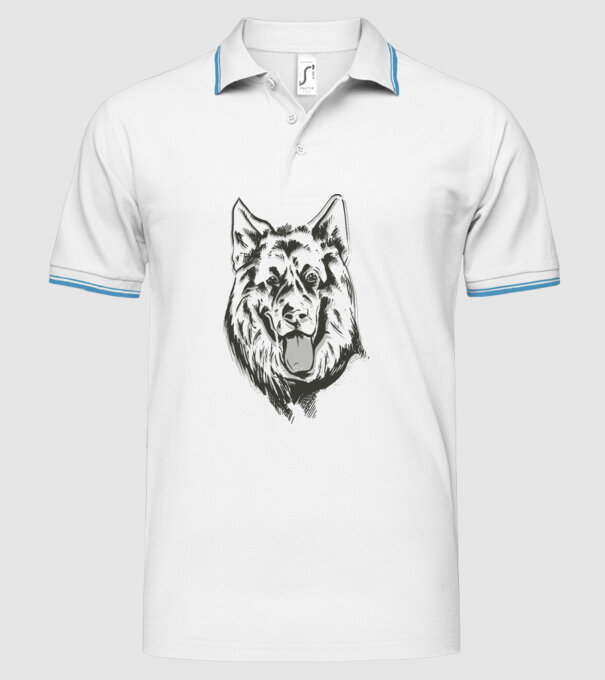 Cap Ciobănesc german model alb pe tricou