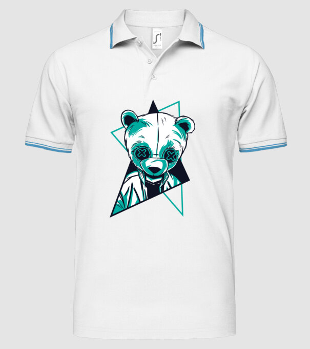 Panda Neon model alb pe tricou
