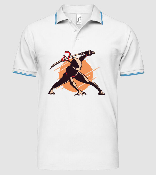 Ninja model alb pe tricou