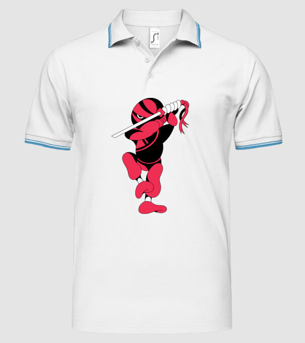 Ninja model alb pe tricou