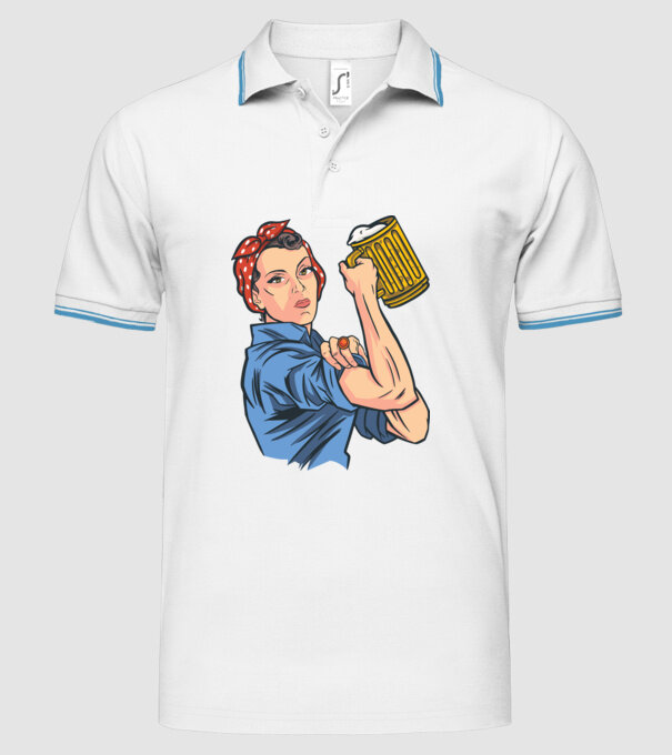 Emanciparea femeilor Bere model alb pe tricou