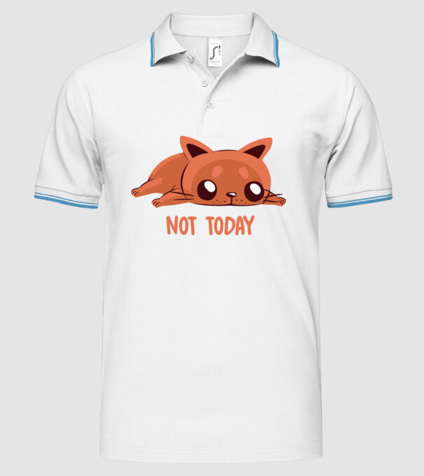 Not today pisică model alb pe tricou