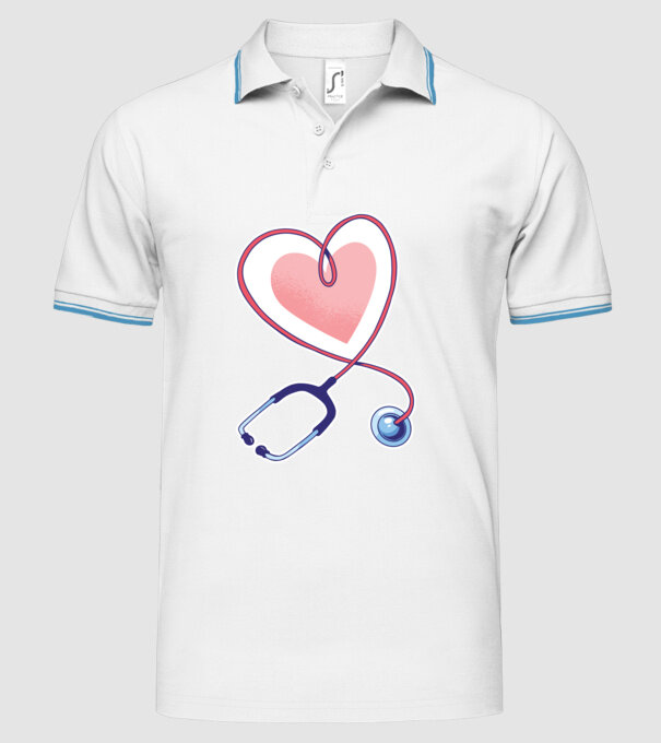 Soră Asistentă Stetoscop model alb pe tricou
