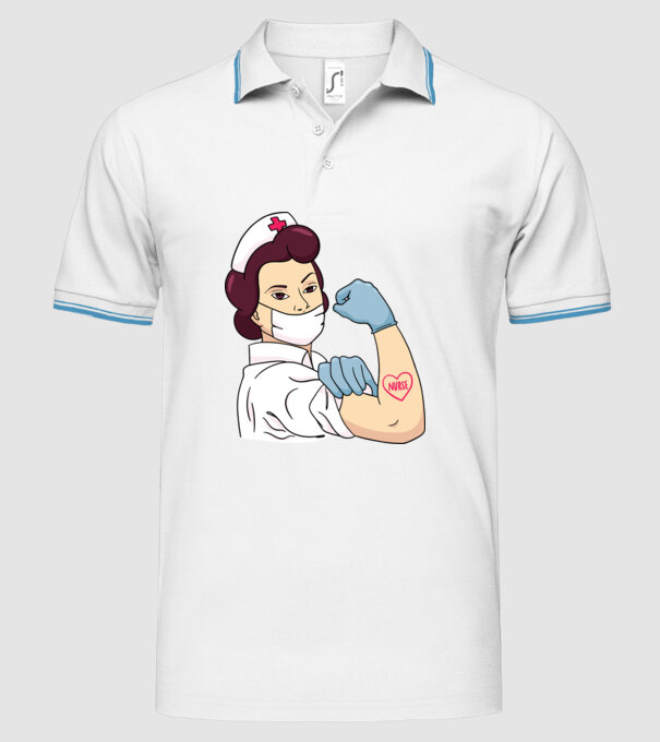 Soră Asistentă model alb pe tricou