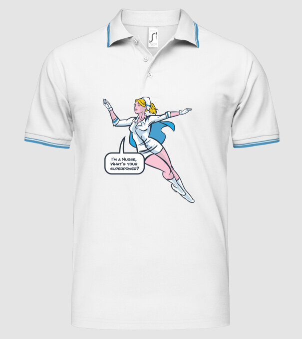 Sunt asistentă medicală, care este superputerea ta? model alb pe tricou