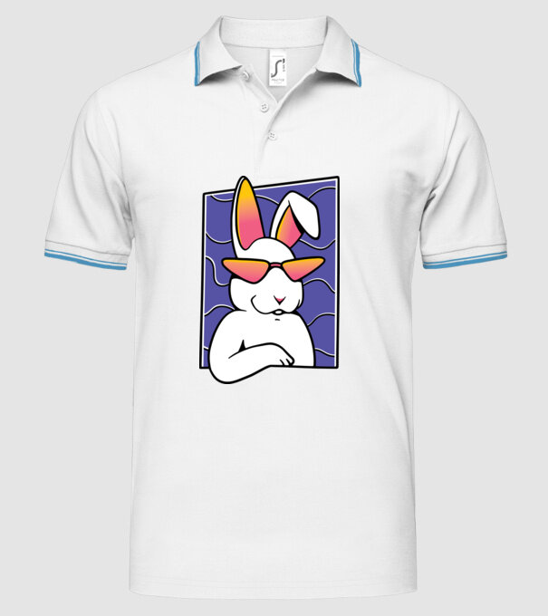 Iepuraș model alb pe tricou