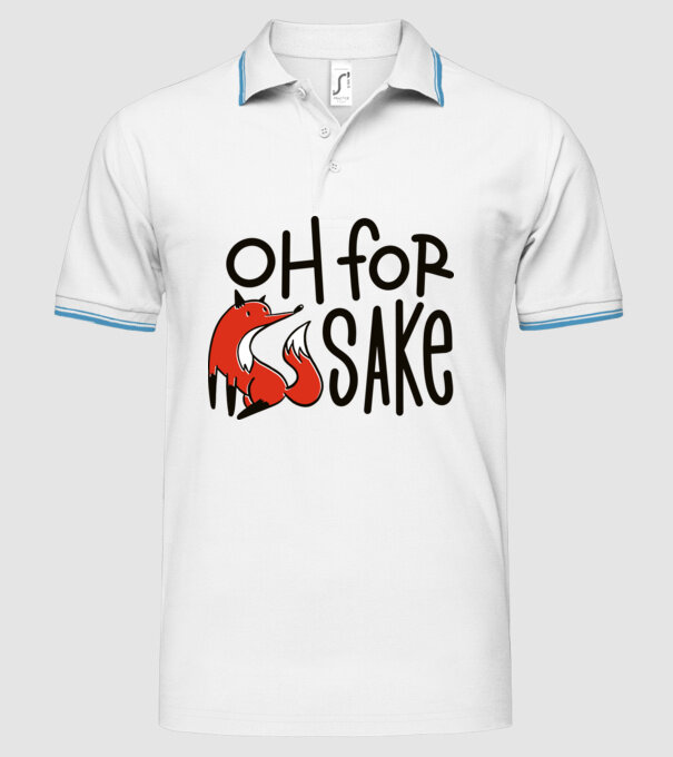 Oh for Fox Sake tricou cu vulpe model alb pe tricou