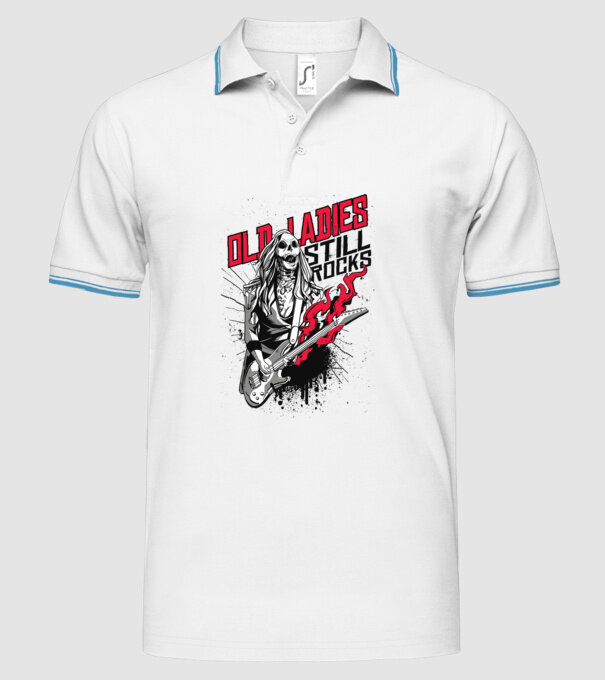 Old Ladies still Rocks model alb pe tricou