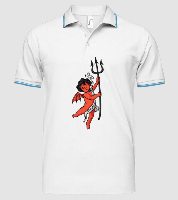 Diavol cu Țigaretă model alb pe tricou
