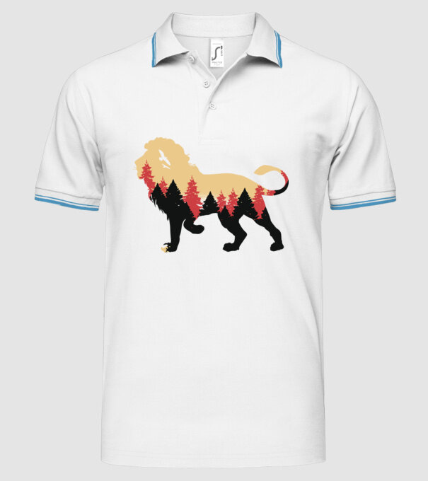 Siluetă Leu model alb pe tricou
