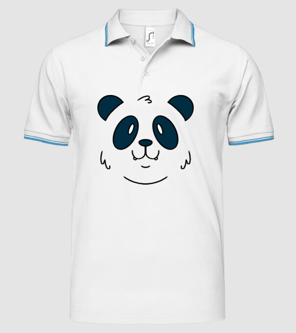 Cap de panda model alb pe tricou