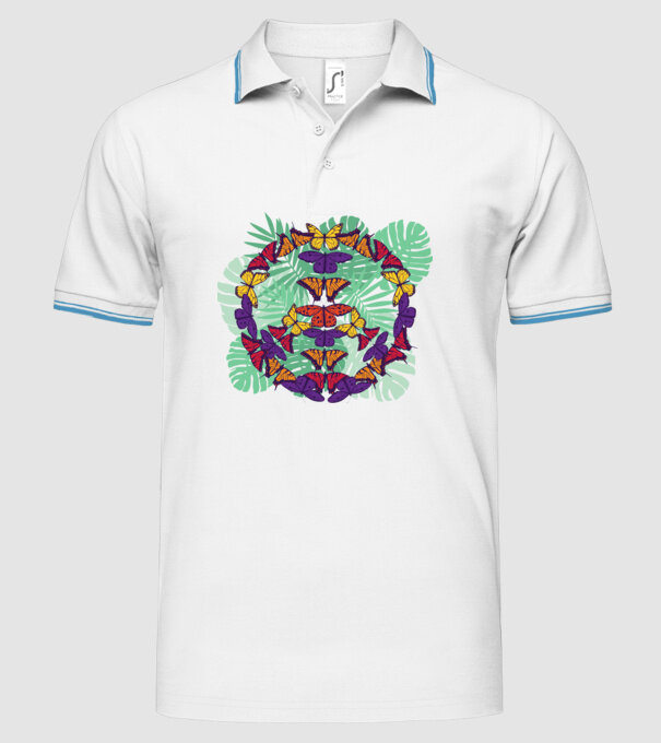 Peace tricou cu fluturi model alb pe tricou