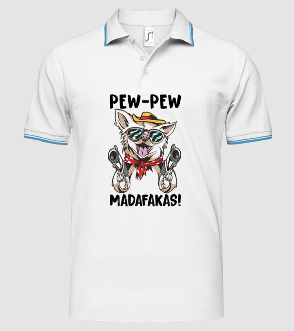 Pew Pew Pew Madafakas Chivava alb model alb pe tricou