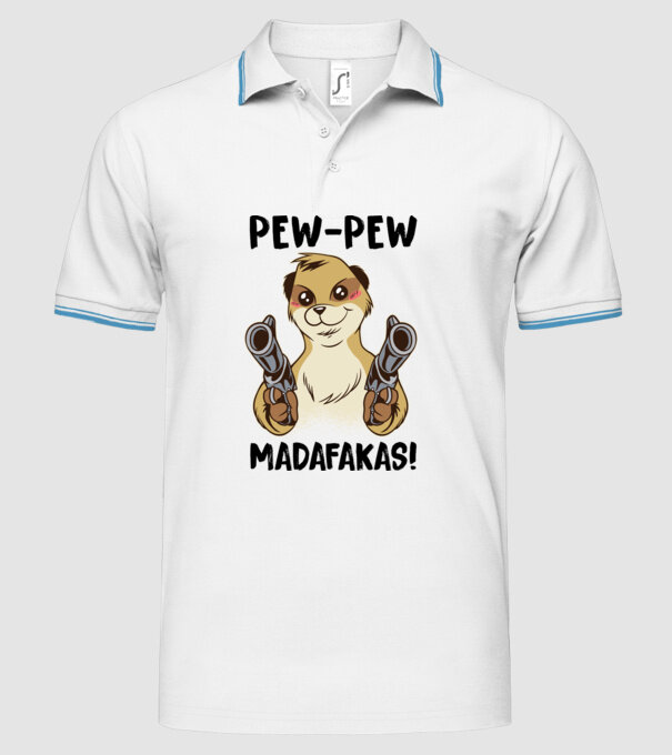 Pew Pew Pew Madafakas Suricată alb model alb pe tricou
