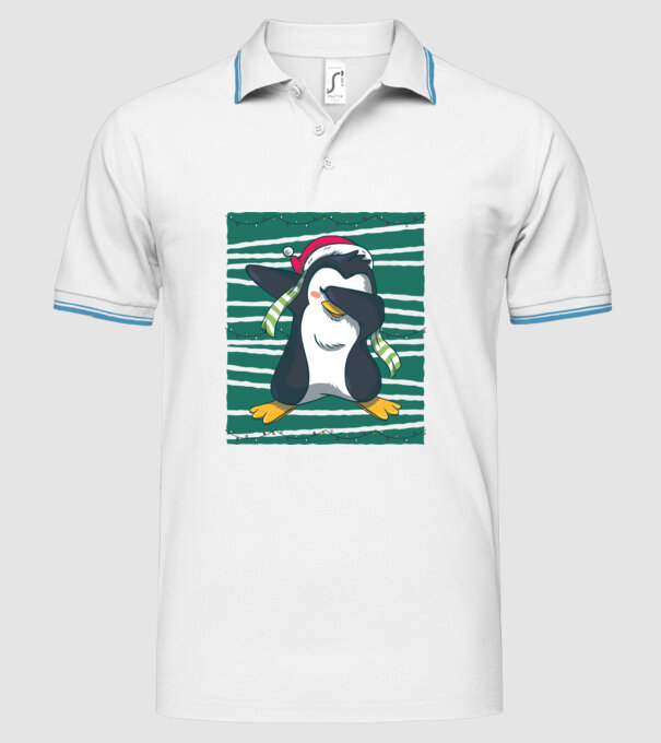 Pinguin DAB Crăciun model alb pe tricou
