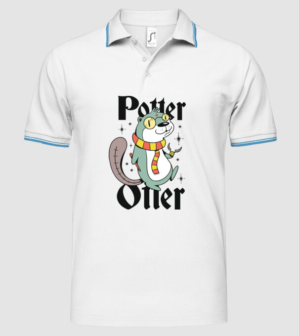 Potter Otter Vidra model alb pe tricou