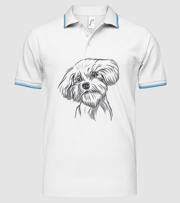 Câine Pudel model alb pe tricou