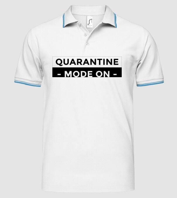 Quarantine mode on model alb pe tricou
