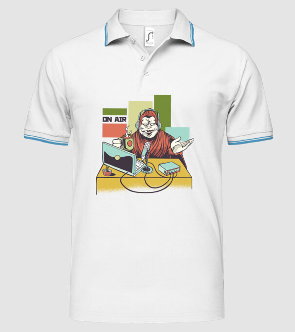 Yeti cu Radio model alb pe tricou