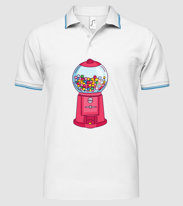 Automat Gumă de mestecat model alb pe tricou