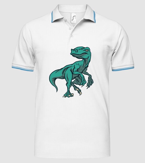 Dinozaur Raptor model alb pe tricou